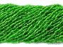 Silver Lined Green Square Hole 11-0 Seed Bead Hank